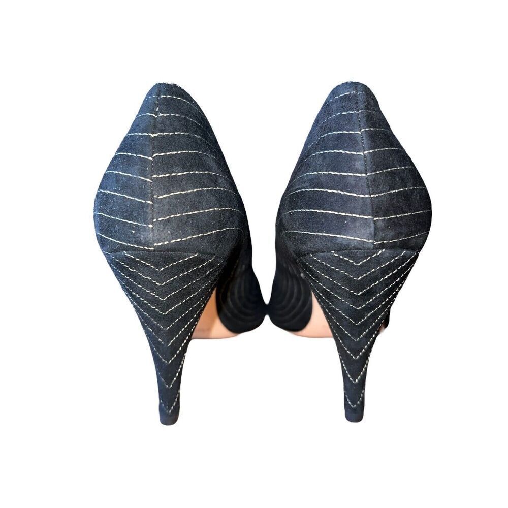 Michael Kors Black Suede Open Toe Chagall Heels Womens Size 10 read description - Picture 6 of 11